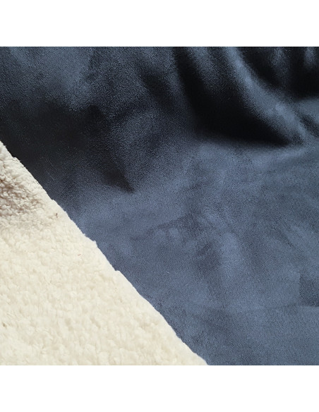 Lainage mouton retourné, bleu jean