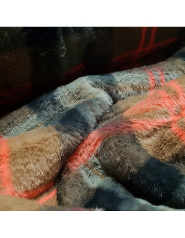 Fourrure carreaux, Forrest green