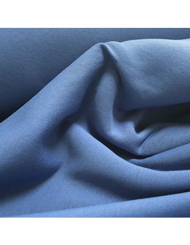 Tissu, Sweat Épais Uni, Bleu Azur, Laize 160 cm, Molleton Coton Polyester