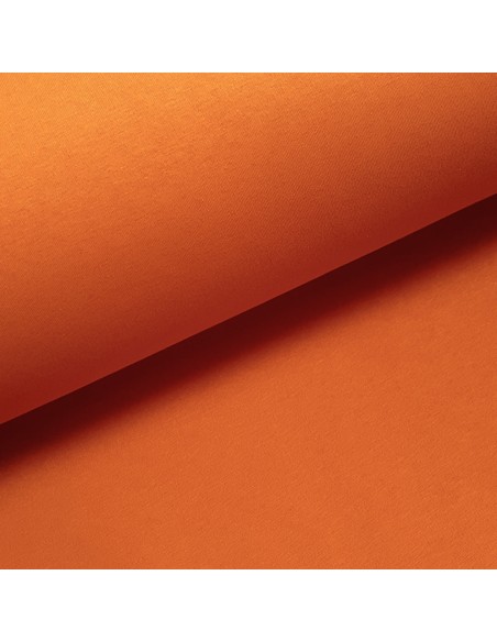 Tissu, Molleton Sweat Épais Uni, Orange Vif, Laize 160 cm, Coton Polyester Oeko-Tex