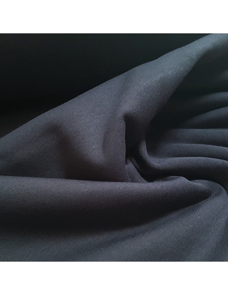 Tissu, Molleton Épais Uni, Bleu Marine, Laize 160 cm, Coton Polyester Oeko-Tex