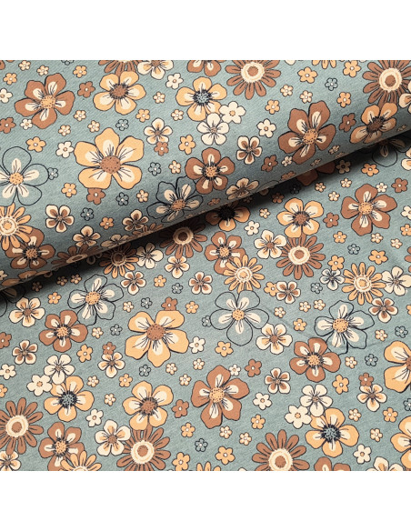 Jersey de coton, fleurs