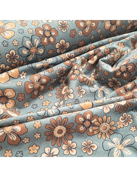 Jersey de coton, fleurs