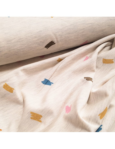 Jersey de coton, couleurs et lurex