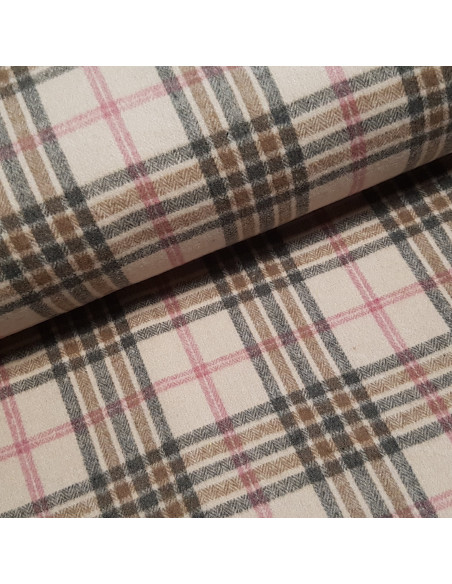 Lainage carreaux, beige