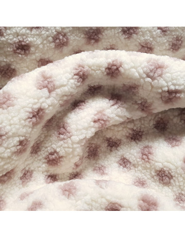 Lainage mouton, pois roses
