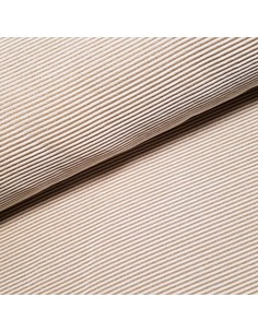 Tissu, Matelassé Rayures Dorées, Écru et Doré, Laize 150 cm, Coton Lurex