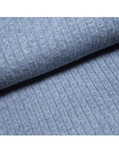 Tissu, Jersey Maille Uni Lurex, Bleu Scintillant, Laize 140 cm, Viscose Polyester Lurex Stretch