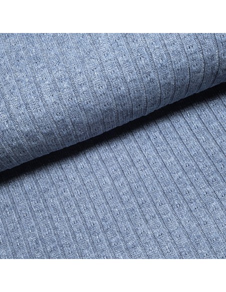 Tissu, Jersey Maille Uni Lurex, Bleu Scintillant, Laize 140 cm, Viscose Polyester Lurex Stretch