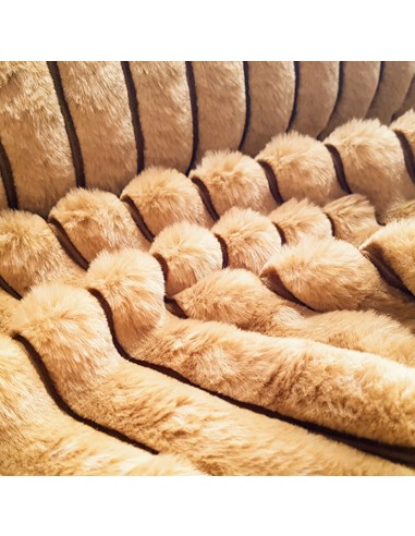 Tissu, Fourrure Côtes, Beige, Laize 163 cm, 100% Polyester