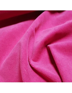 Tissu, Velours Milleraies Uni, Rose Fuchsia, Laize 135 cm, 97% Coton 3% Elasthanne 358g/ml 2
