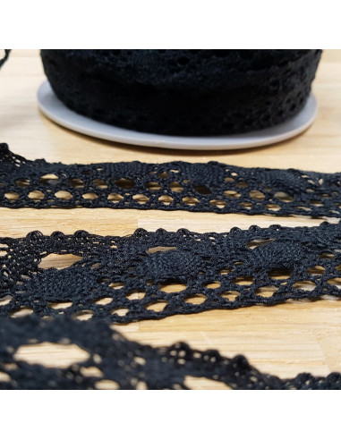 Ruban dentelle, 3cm, noir