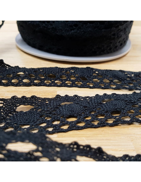 Ruban dentelle, 3cm, noir
