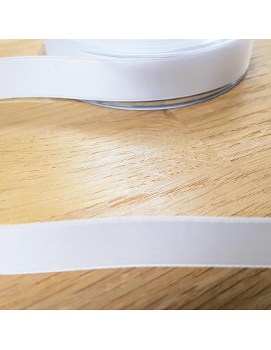 Ruban satin, 16mm, blanc