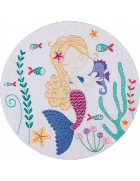 Le petit kit à broder à 4 mains, Sirène