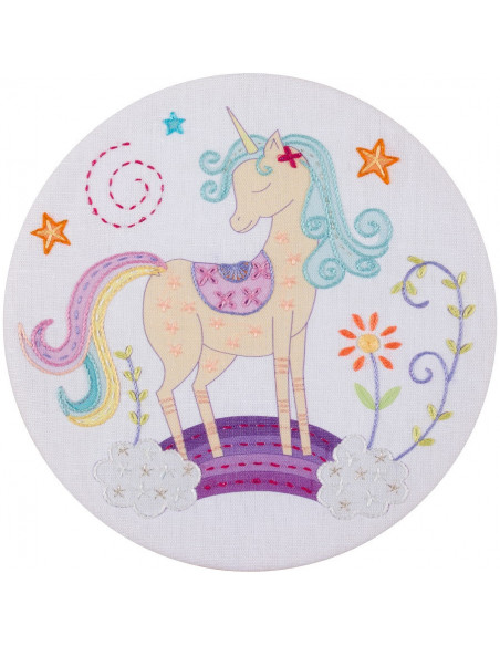 Le petit kit à broder à 4 mains, Licorne