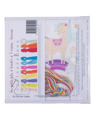 Le petit kit à broder à 4 mains, Licorne