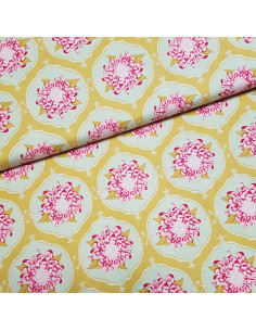 Popeline de coton, tapisserie fleurs