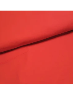Tissu, Sergé de Coton Stretch Uni, Rouge, Laize 140 cm, 95% Coton 5% Spandex