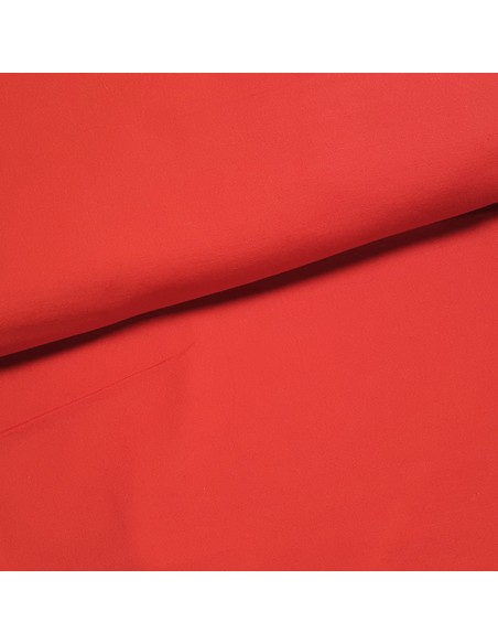 Tissu, Sergé de Coton Stretch Uni, Rouge, Laize 140 cm, 95% Coton 5% Spandex