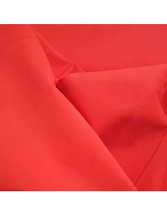 Tissu, Sergé de Coton Stretch Uni, Rouge, Laize 140 cm, 95% Coton 5% Spandex 2