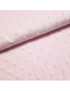 Polaire minky étoiles, rose