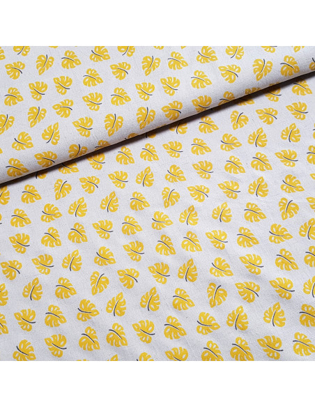 Lin/ viscose imprimé, feuilles