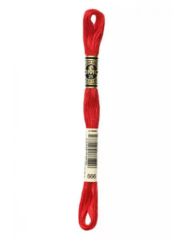 Fil à broder, Mouliné Spécial DMC Art 117, 8 m, Rouge écarlate (666)