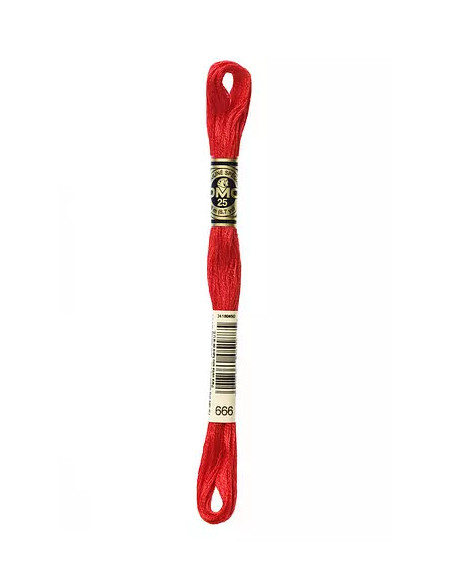Fil à broder, Mouliné Spécial DMC Art 117, 8 m, Rouge écarlate (666)