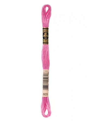 Fil à broder, Mouliné Spécial DMC Art 117, 8 m, Rose bonbon (603)