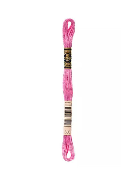 Fil à broder, Mouliné Spécial DMC Art 117, 8 m, Rose bonbon (603)
