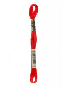 Fil à broder, Mouliné Spécial DMC Art 117, 8 m, Rouge vif (606)