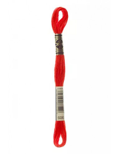 Fil à broder, Mouliné Spécial DMC Art 117, 8 m, Rouge vif (606)