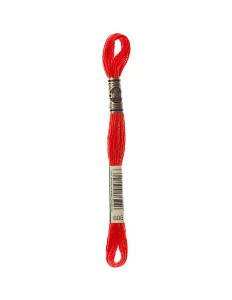 Fil à broder, Mouliné Spécial DMC Art 117, 8 m, Rouge vif (606)