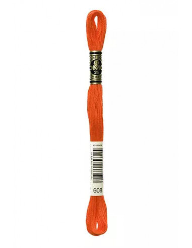 Fil à broder, Mouliné Spécial DMC Art 117, 8 m, Coquelicot (608)