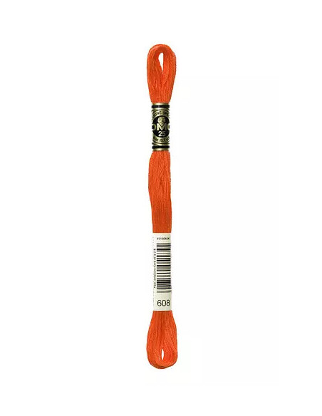 Fil à broder, Mouliné Spécial DMC Art 117, 8 m, Coquelicot (608)