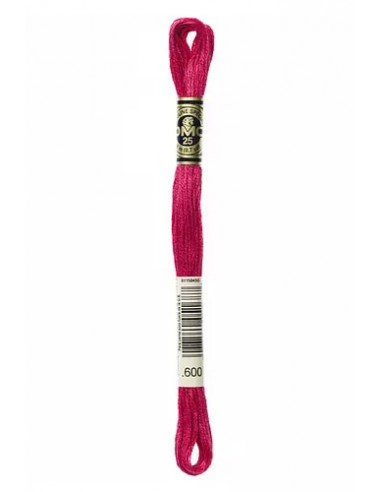 Fil à broder, Mouliné Spécial DMC Art 117, 8 m, Rose Radis (600)