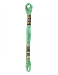 Fil à broder, Mouliné Spécial DMC Art 117, 100% Coton à longues fibres, double mercerisation, 8 m, Vert Céladon (563)