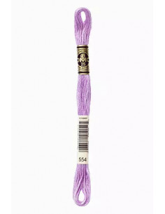 Fil à broder, Mouliné Spécial DMC Art 117, 100% Coton à longues fibres, double mercerisation, 8 m, Violet pastel (554)
