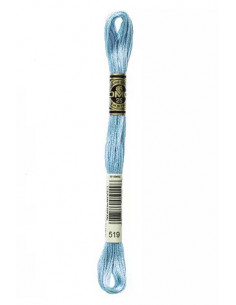 Fil à broder, Mouliné Spécial DMC Art 117, 100% Coton à longues fibres, double mercerisation, 8 m, Embruns bleutés (519)