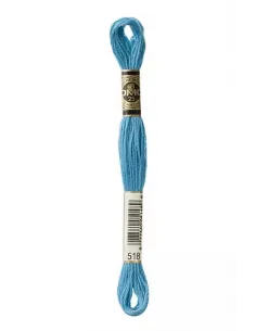 Fil à broder, Mouliné Spécial DMC Art 117, 8 m, Bleu Nattier (518)