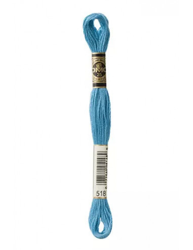 Fil à broder, Mouliné Spécial DMC Art 117, 8 m, Bleu Nattier (518)