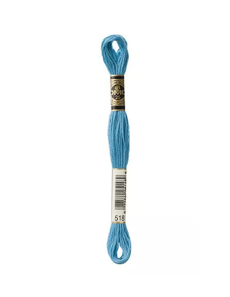 Fil à broder, Mouliné Spécial DMC Art 117, 8 m, Bleu Nattier (518)