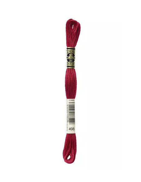 Fil à broder, Mouliné Spécial DMC Art 117, 8 m, Rouge-baiser (498)
