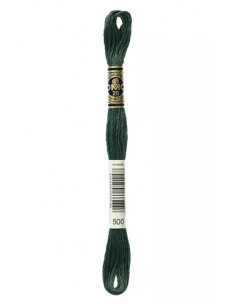 Fil à broder, Mouliné Spécial DMC Art 117, 100% Coton à longues fibres, double mercerisation, 8 m, Vert lierre (500)