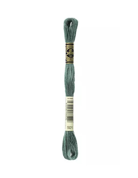 Fil à broder, Mouliné Spécial DMC Art 117, 8 m, Vert étang (501)