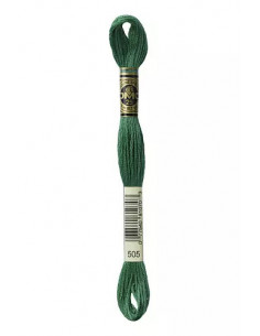 Fil à broder, Mouliné Spécial DMC Art 117, 100% Coton à longues fibres, double mercerisation, 8 m, Vert pinède (505)