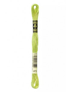 Fil à broder, Mouliné Spécial DMC Art 117, 100% Coton à longues fibres, double mercerisation, 8 m, Bourgeon vert (472)