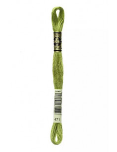 Fil à broder, Mouliné Spécial DMC Art 117, 100% Coton à longues fibres, double mercerisation, 8 m, Vert estragon (471)