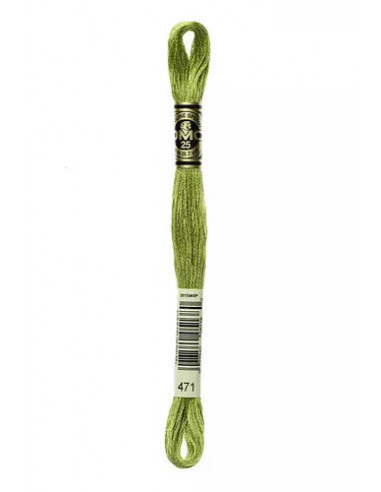 Fil à broder, Mouliné Spécial DMC Art 117, 8 m, Vert estragon (471)
